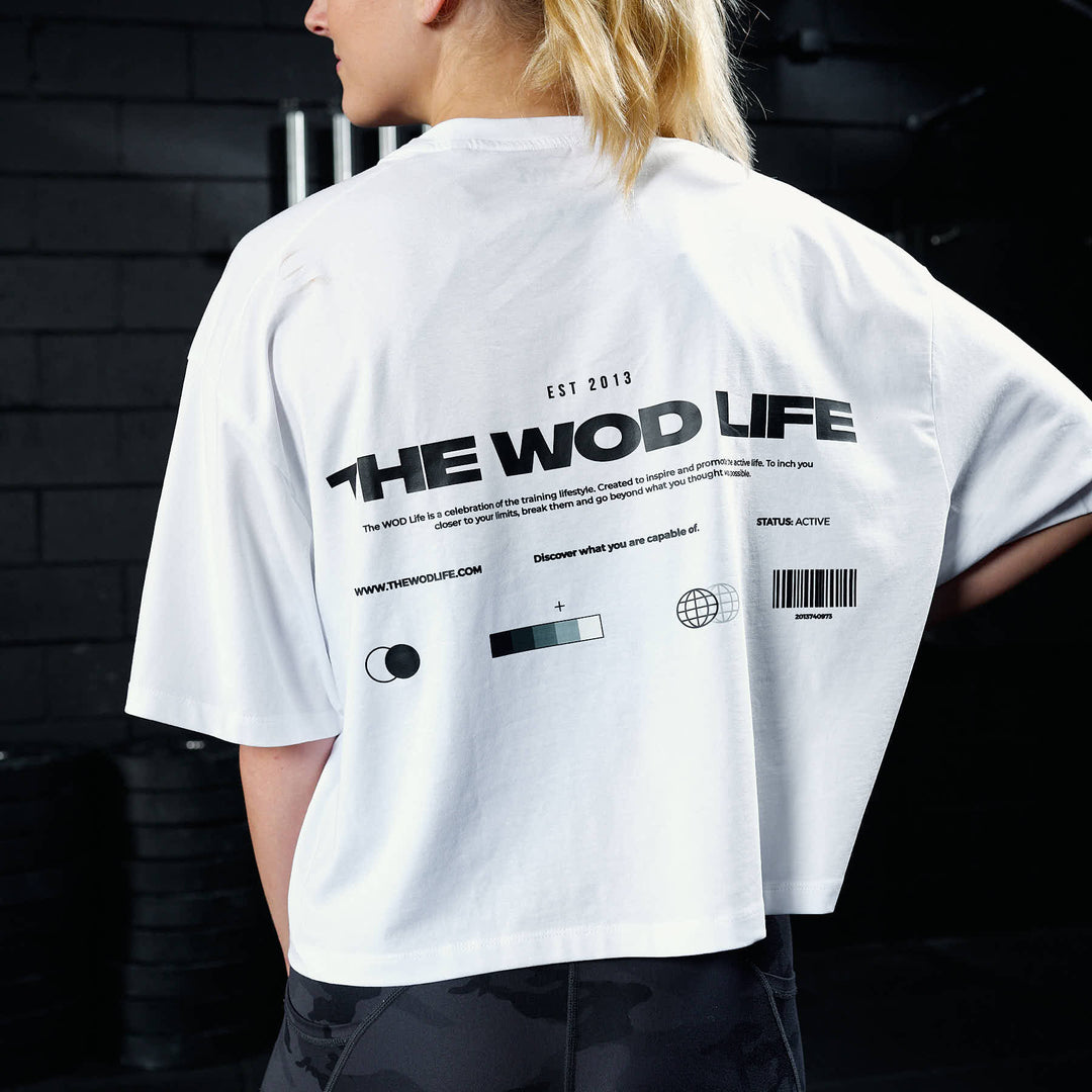TWL - WOMEN'S OVERSIZED CROPPED T-SHIRT - STATUS - WHITE