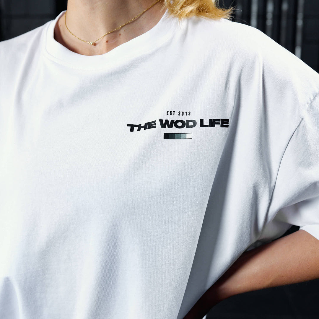 TWL - WOMEN'S OVERSIZED CROPPED T-SHIRT - STATUS - WHITE