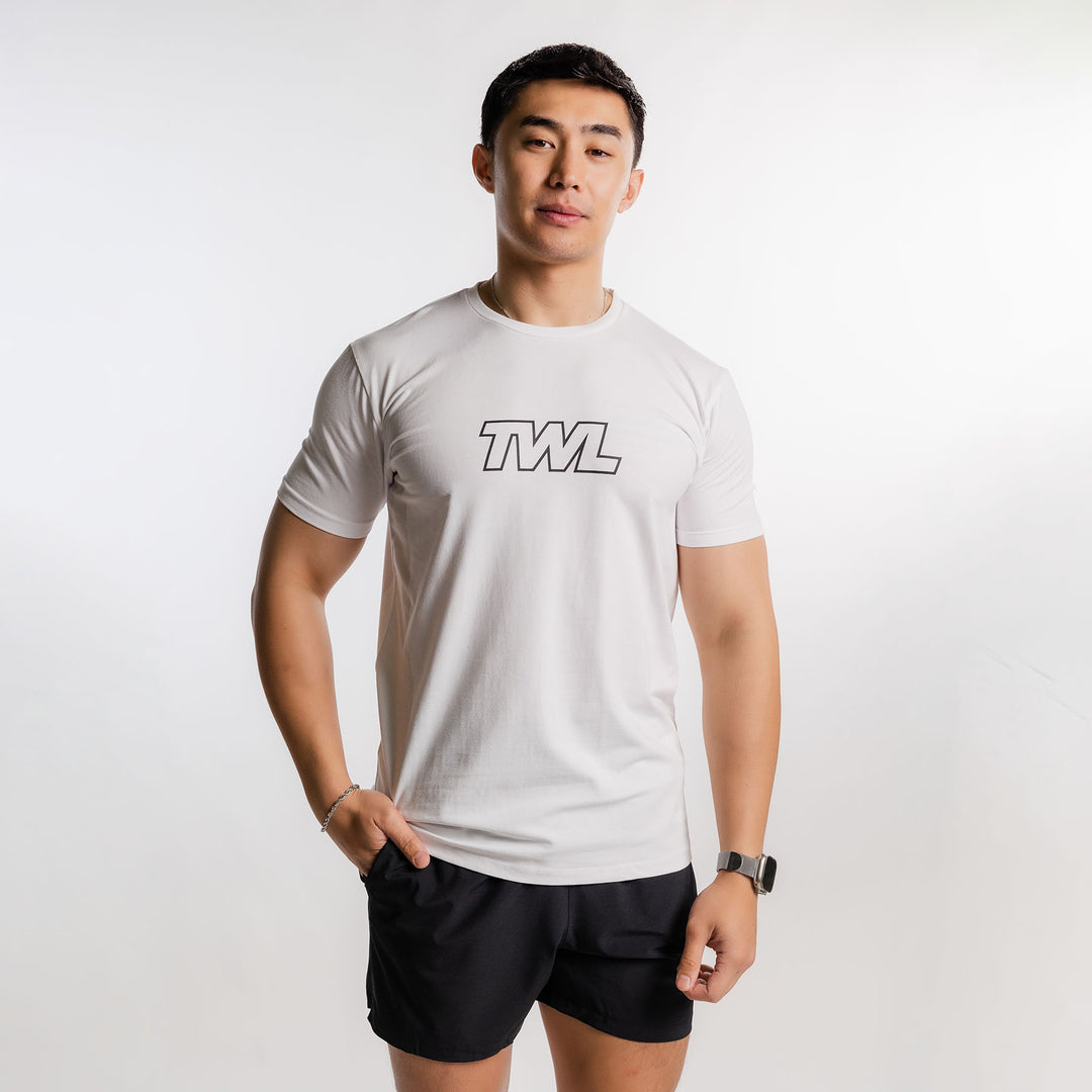 TWL - MEN'S EVERYDAY T-SHIRT - ATHLETE - WHITE/BLACK