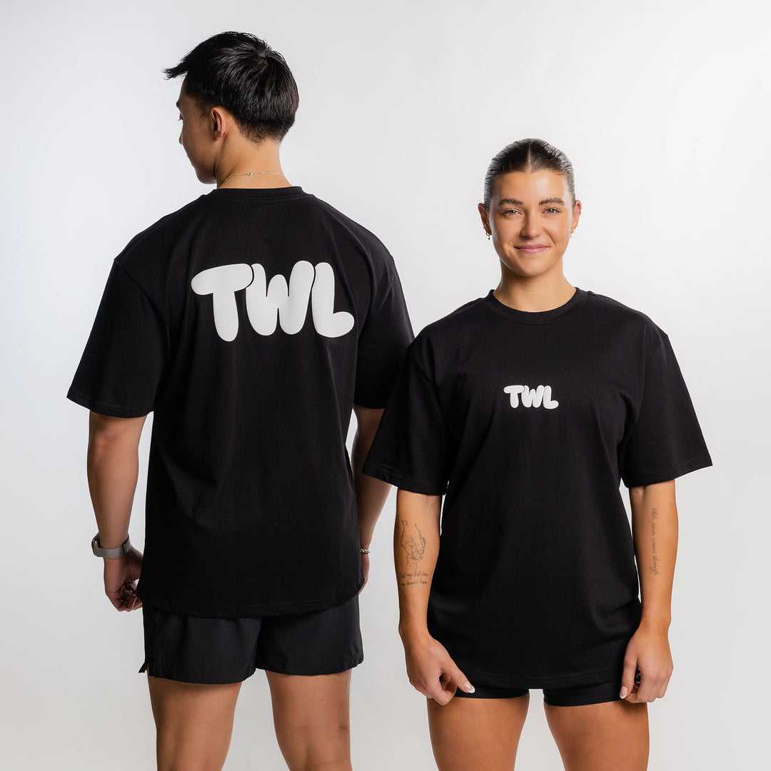 TWL - LIFESTYLE OVERSIZED T-SHIRT - TWL PUFF - BLACK