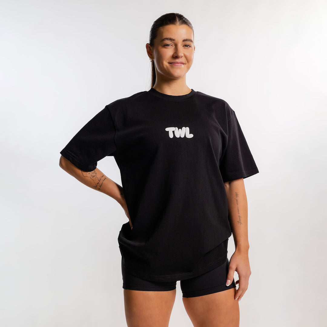 TWL - LIFESTYLE OVERSIZED T-SHIRT - TWL PUFF - BLACK