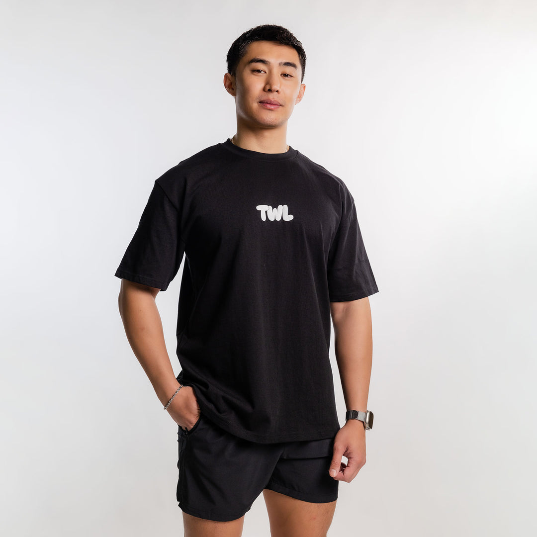 TWL - LIFESTYLE OVERSIZED T-SHIRT - TWL PUFF - BLACK