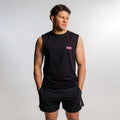 TWL -  OVERSIZED MUSCLE TANK - BLACK/RASPBERRY