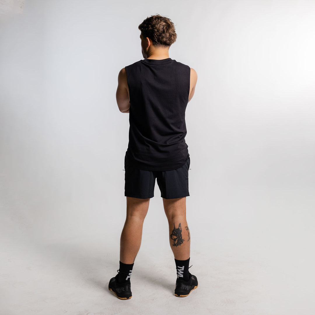 TWL -  OVERSIZED MUSCLE TANK - BLACK/FLAMINGO