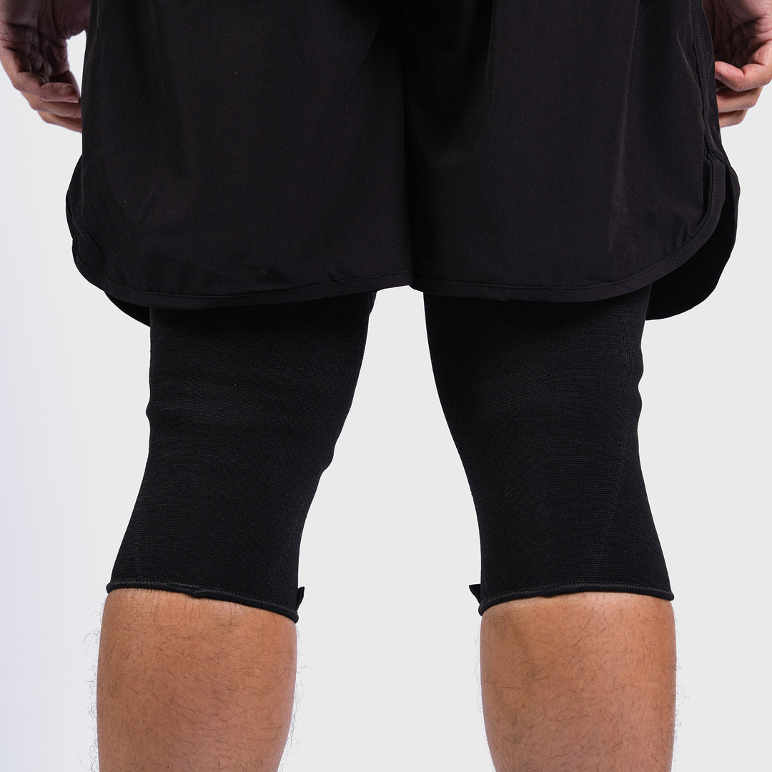 TWL - 2MM KNITTED KNEE SLEEVES - PAIR - BLACK/BLACK