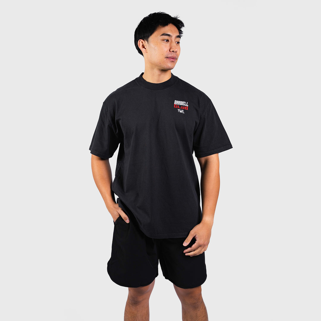 TWL - LIFESTYLE OVERSIZED T-SHIRT - BARBELL CLUB - WOLF/FADED BLACK