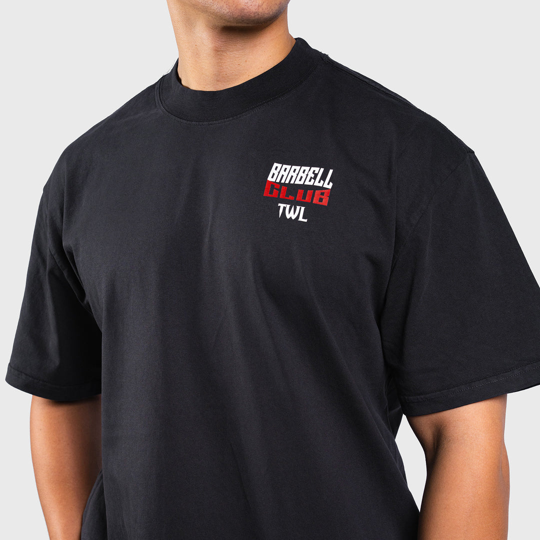 TWL - LIFESTYLE OVERSIZED T-SHIRT - BARBELL CLUB - WOLF/FADED BLACK