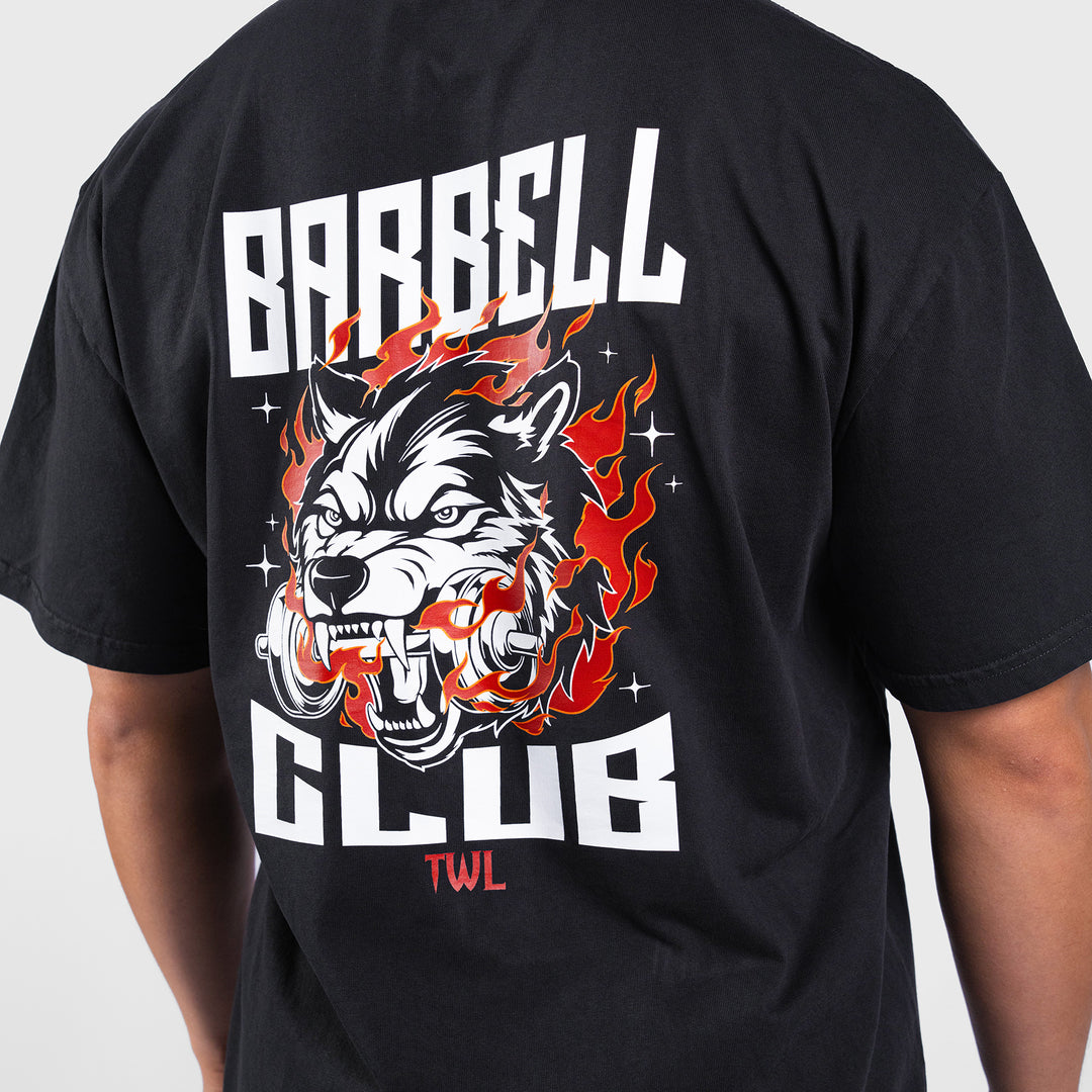 TWL - LIFESTYLE OVERSIZED T-SHIRT - BARBELL CLUB - WOLF/FADED BLACK