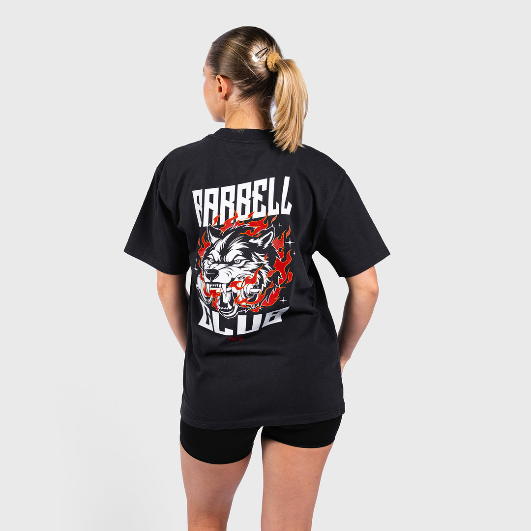 TWL - LIFESTYLE OVERSIZED T-SHIRT - BARBELL CLUB - WOLF/FADED BLACK
