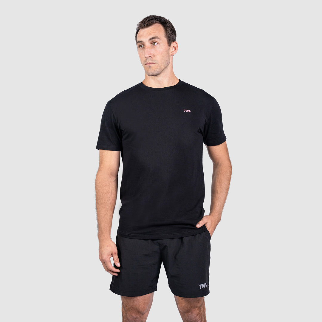 TWL - OVERSIZED T-SHIRT - EMBLEM - BLACK/BUBBLEGUM