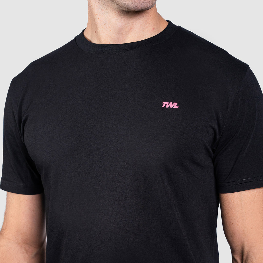 TWL - OVERSIZED T-SHIRT - EMBLEM - BLACK/BUBBLEGUM