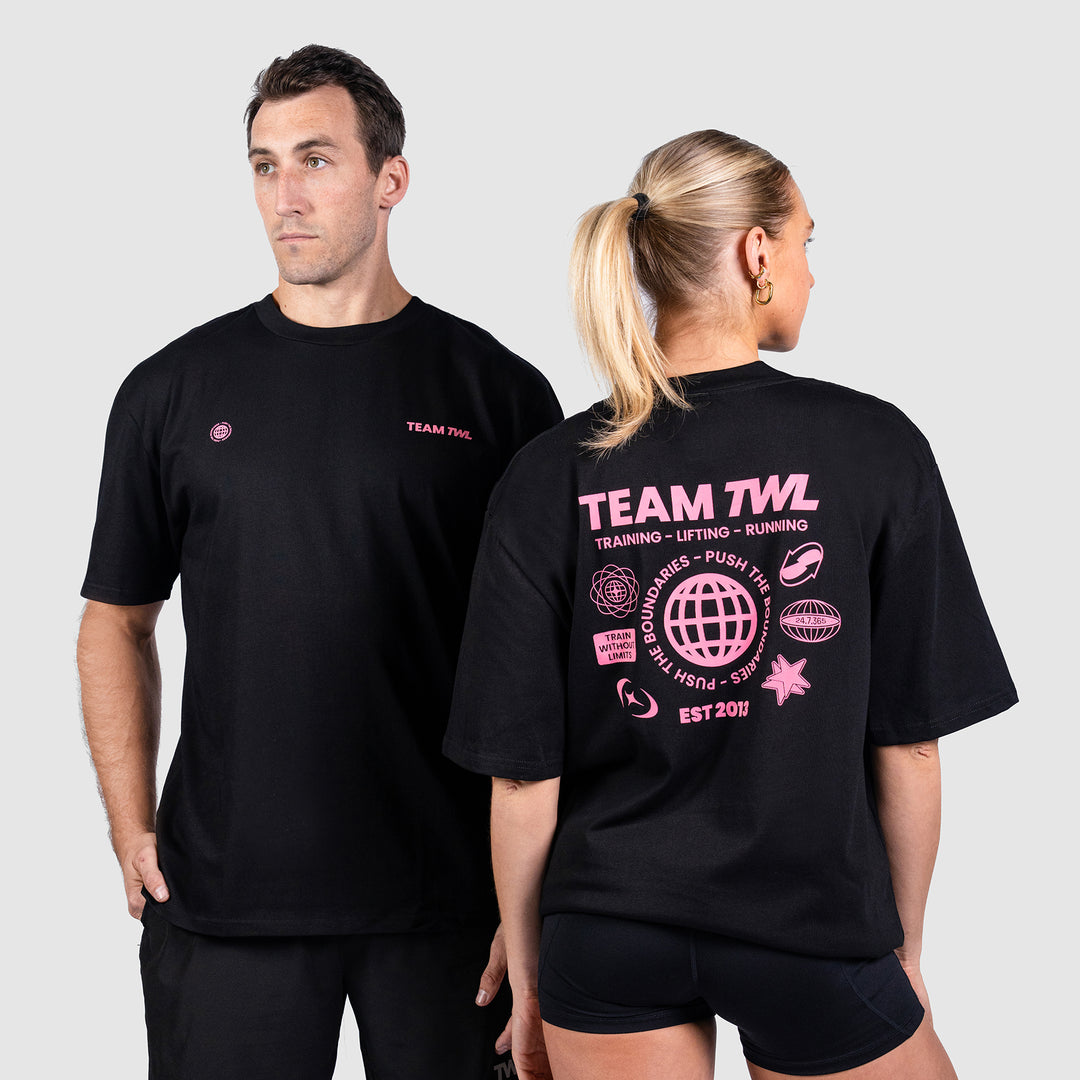TWL - LIFESTYLE OVERSIZED T-SHIRT - TEAM TWL - BLACK/BUBBLEGUM