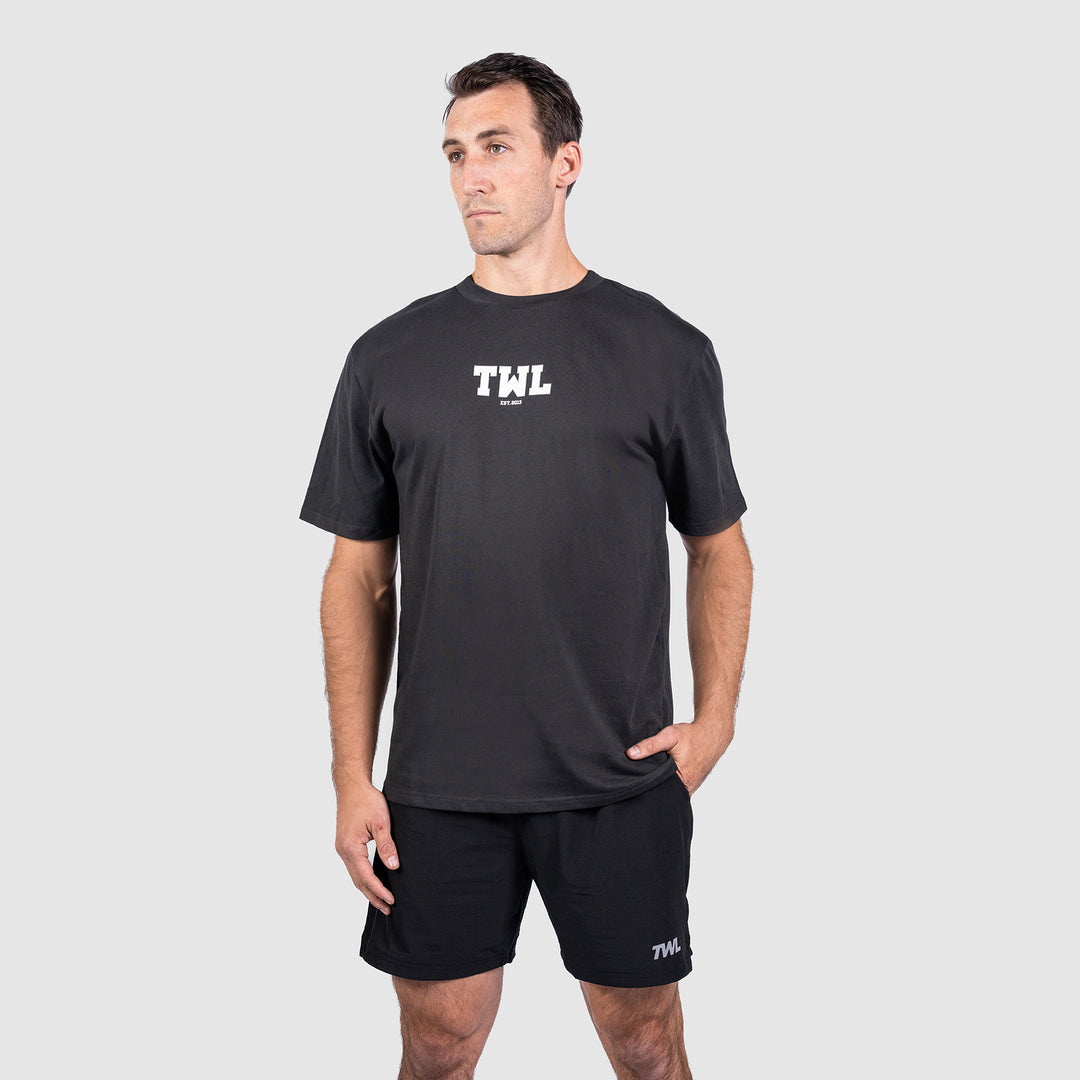 TWL - LIFESTYLE OVERSIZED T-SHIRT - VARSITY - FADED BLACK