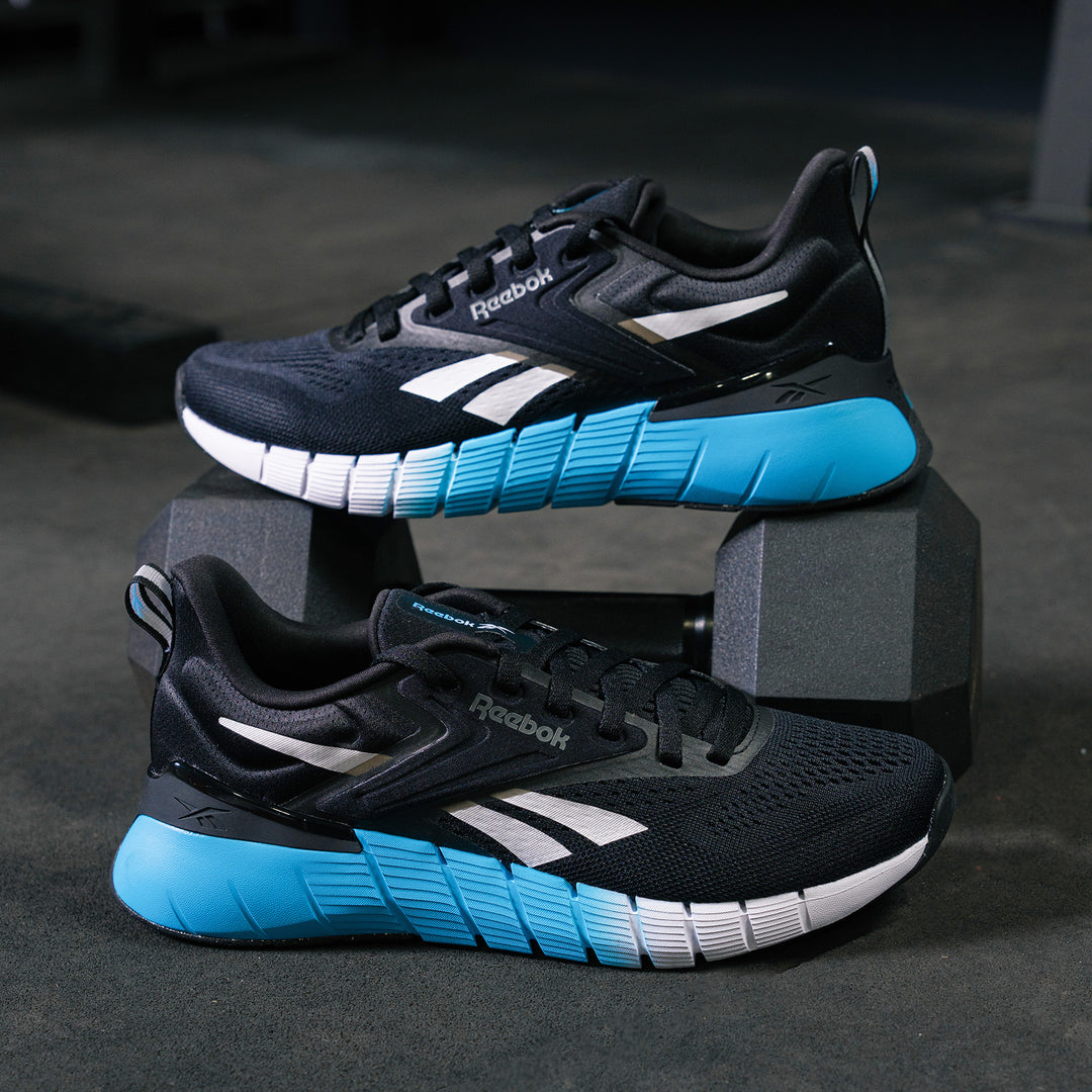 REEBOK - NANO GYM - MEN'S - BLACK/WHITE/FUTURE CYAN