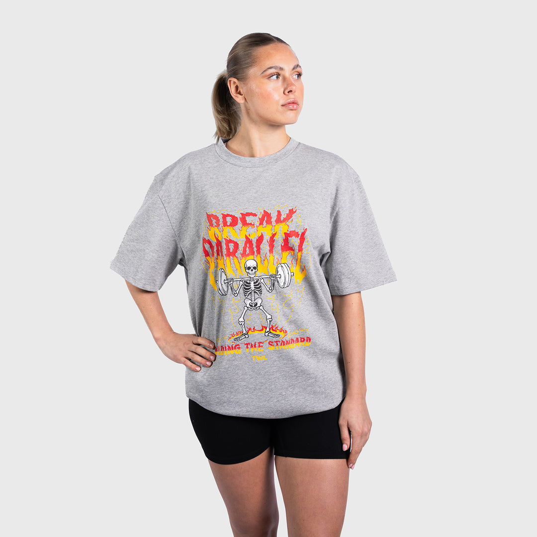 TWL - LIFESTYLE OVERSIZED T-SHIRT - BREAK PARALLEL - GREY