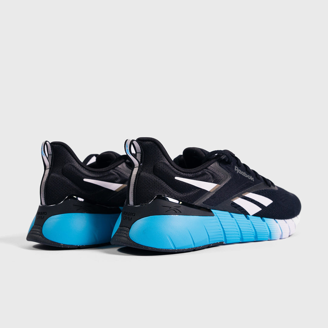 REEBOK - NANO GYM - MEN'S - BLACK/WHITE/FUTURE CYAN