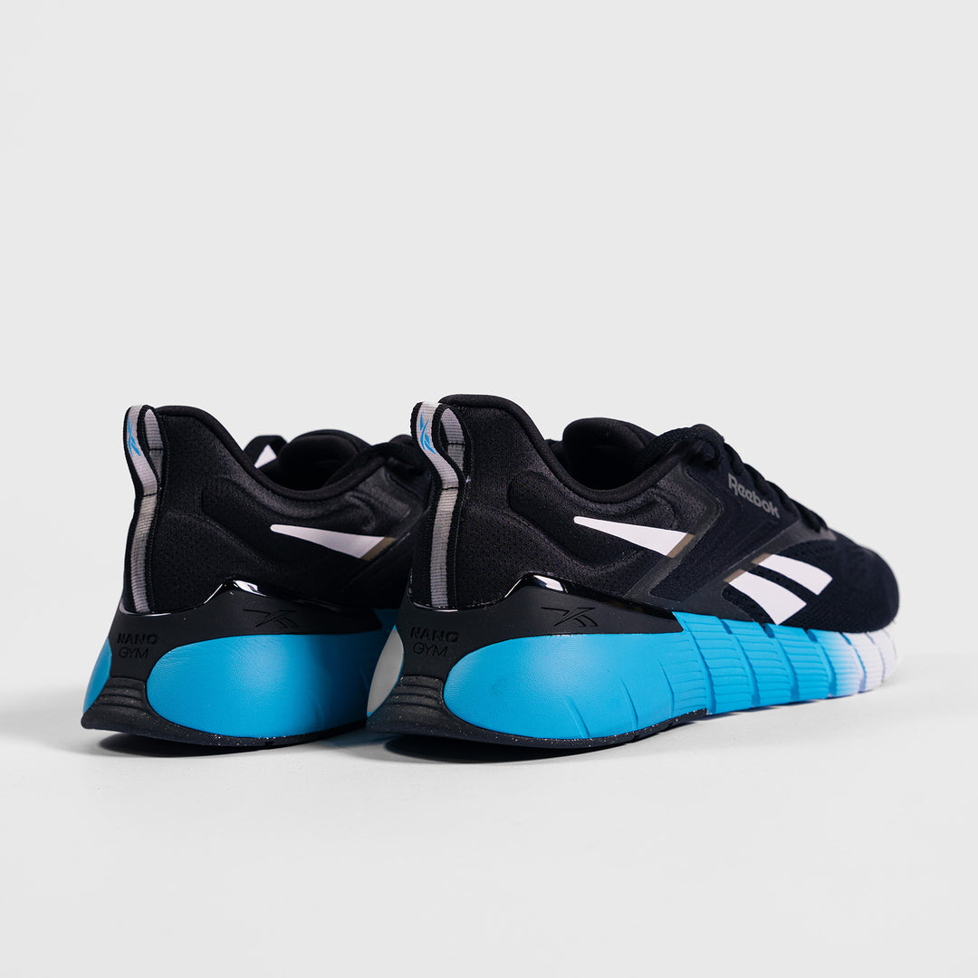 REEBOK - NANO GYM - MEN'S - BLACK/WHITE/FUTURE CYAN