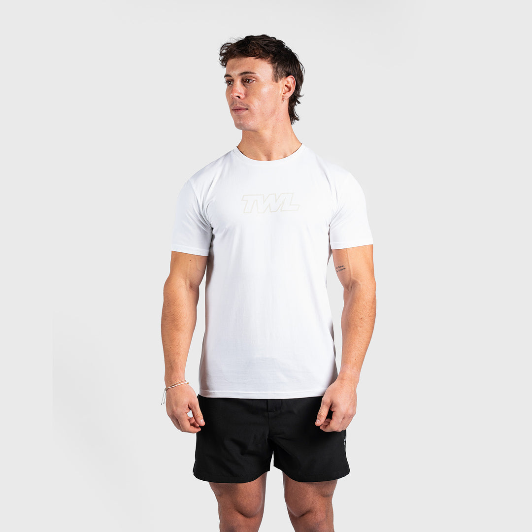 TWL - MEN'S EVERYDAY T-SHIRT - ATHLETE - WHITE/WHITE