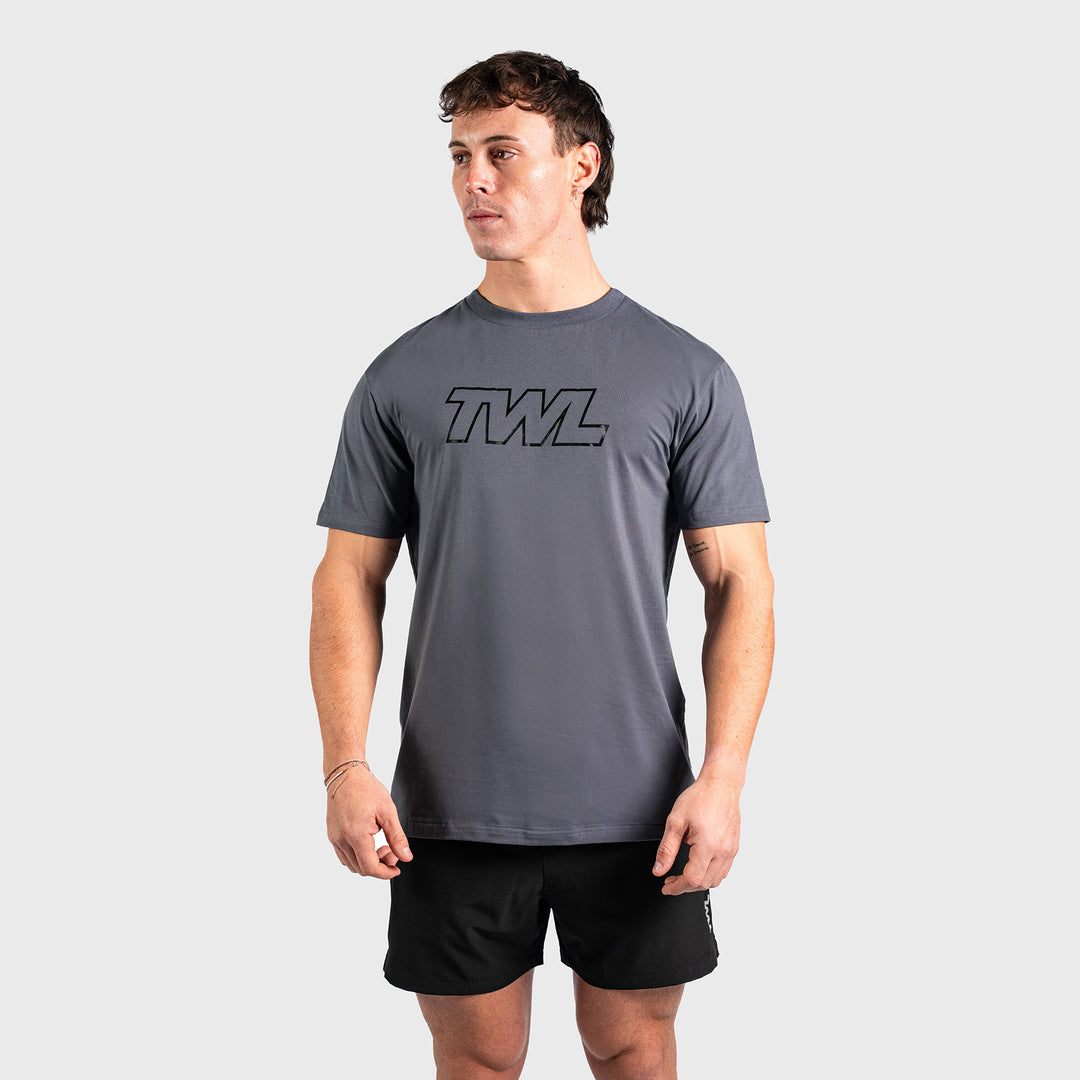 TWL - OVERSIZED T-SHIRT - ATHLETE - DARK GREY