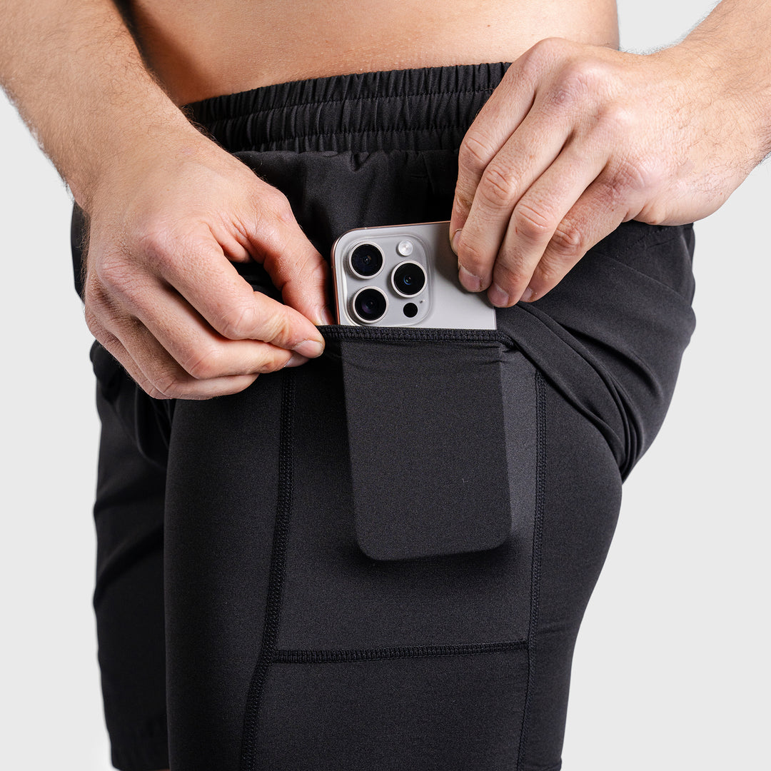 TWL - MEN'S VAULT 2-IN-1 SHORTS - BLACK