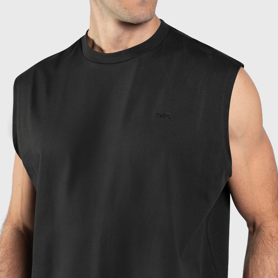 TWL - LIFESTYLE OVERSIZED TANK - EMBLEM - FADED BLACK