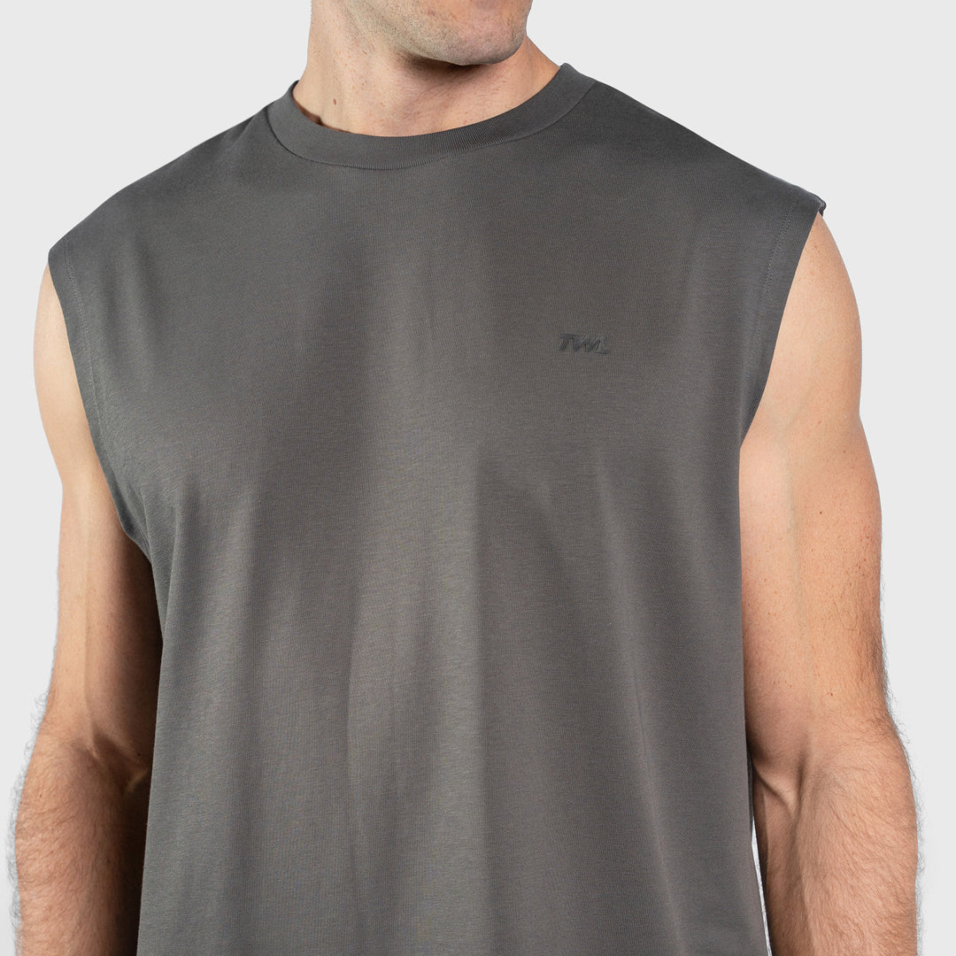 TWL - LIFESTYLE OVERSIZED TANK - EMBLEM - FADED DARK GREY