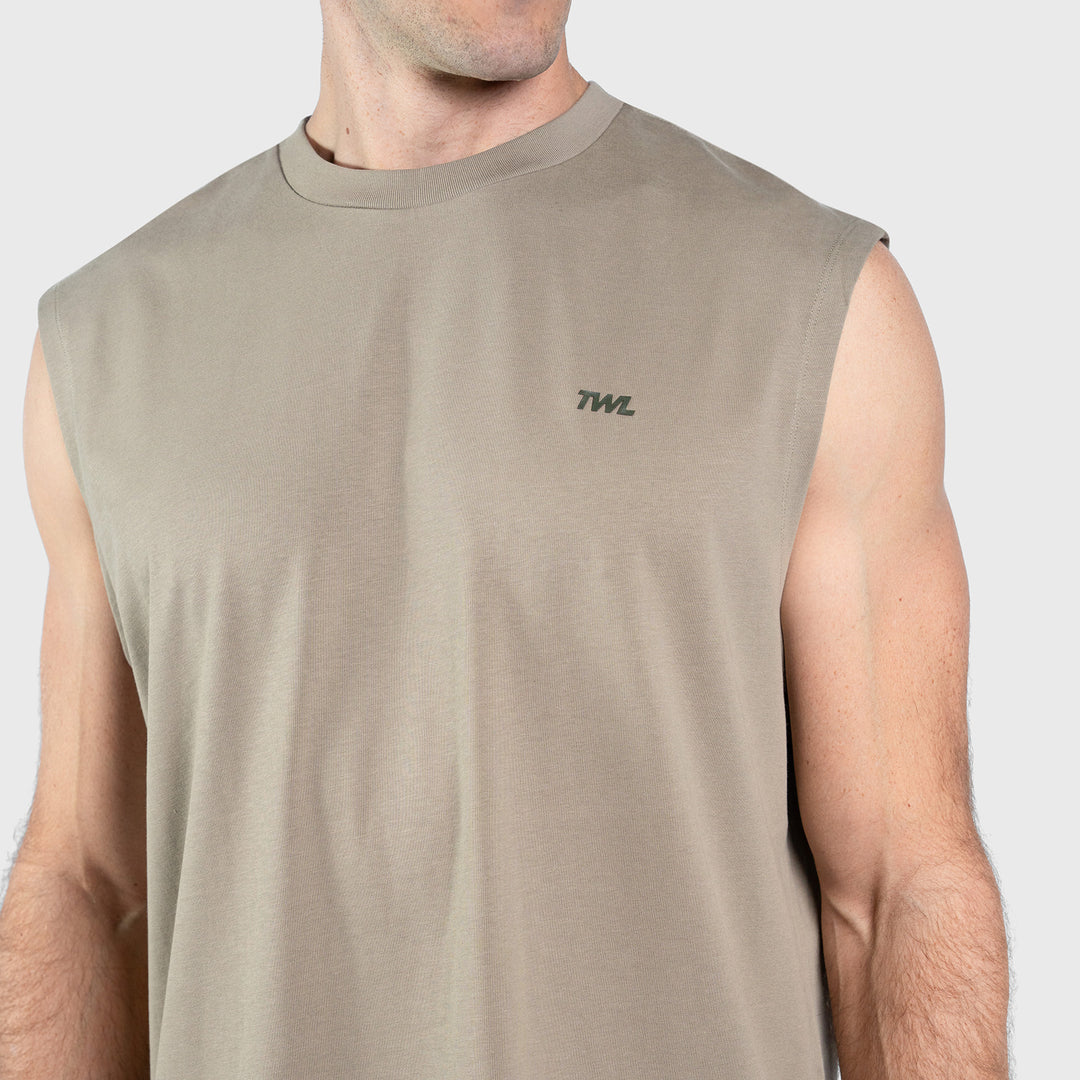 TWL - LIFESTYLE OVERSIZED TANK - EMBLEM - FADED LIGHT GREY
