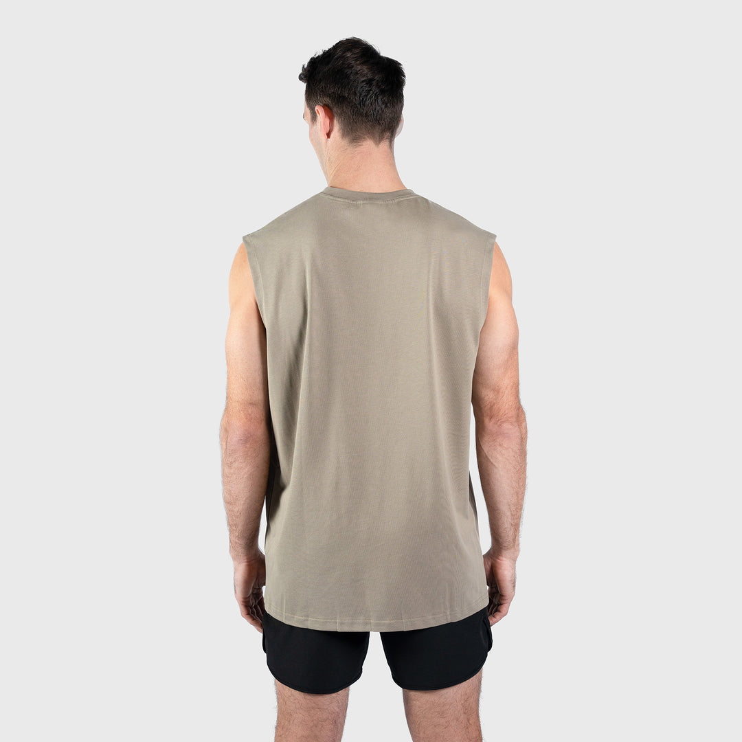 TWL - LIFESTYLE OVERSIZED TANK - EMBLEM - FADED LIGHT GREY