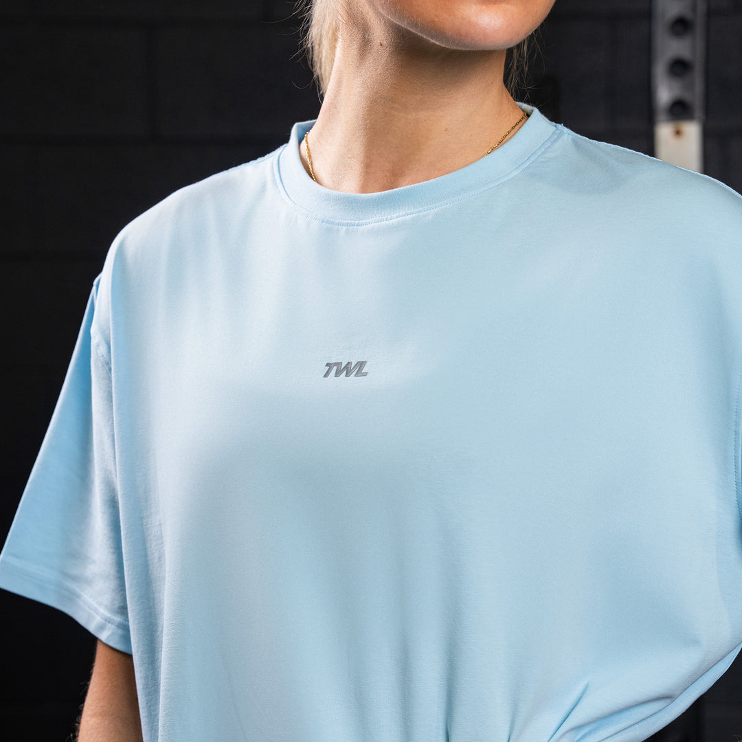 TWL - WOMEN'S OVERSIZED BOYFRIEND T-SHIRT - BABY BLUE