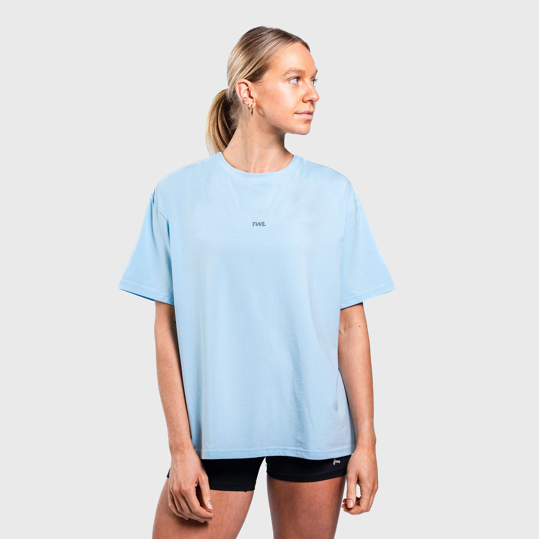 TWL - WOMEN'S OVERSIZED BOYFRIEND T-SHIRT - BABY BLUE