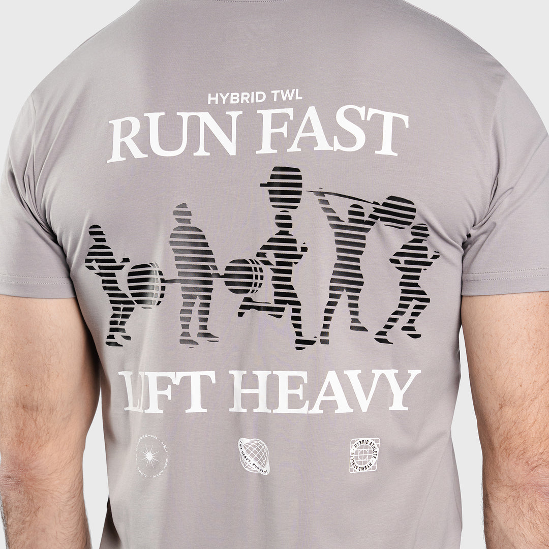 TWL - EVERYDAY T-SHIRT - RUN FAST LIFT HEAVY - GREY