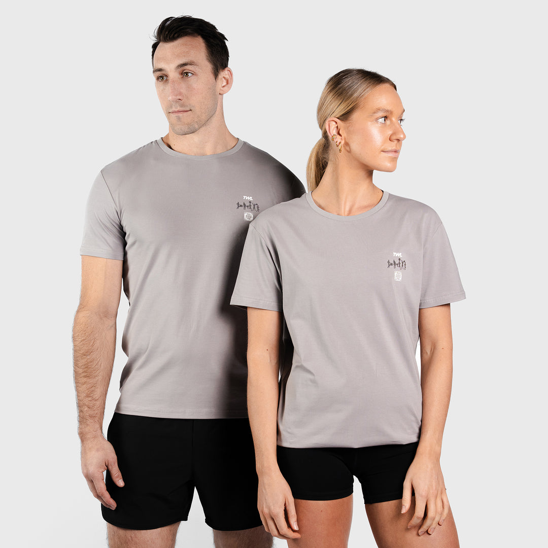 TWL - EVERYDAY T-SHIRT - RUN FAST LIFT HEAVY - GREY
