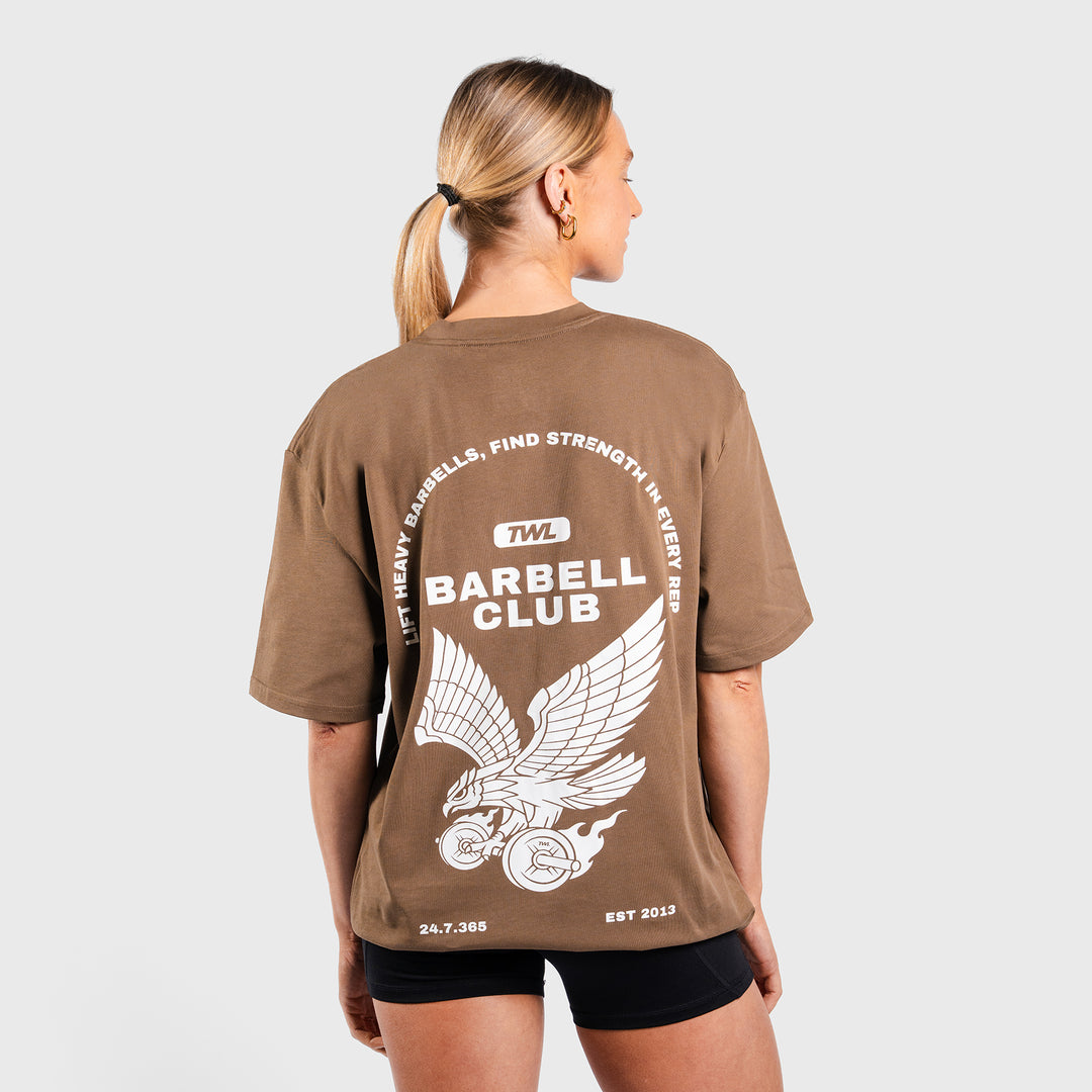 TWL - LIFESTYLE OVERSIZED T-SHIRT - BARBELL CLUB - EAGLE/CAPPUCCINO