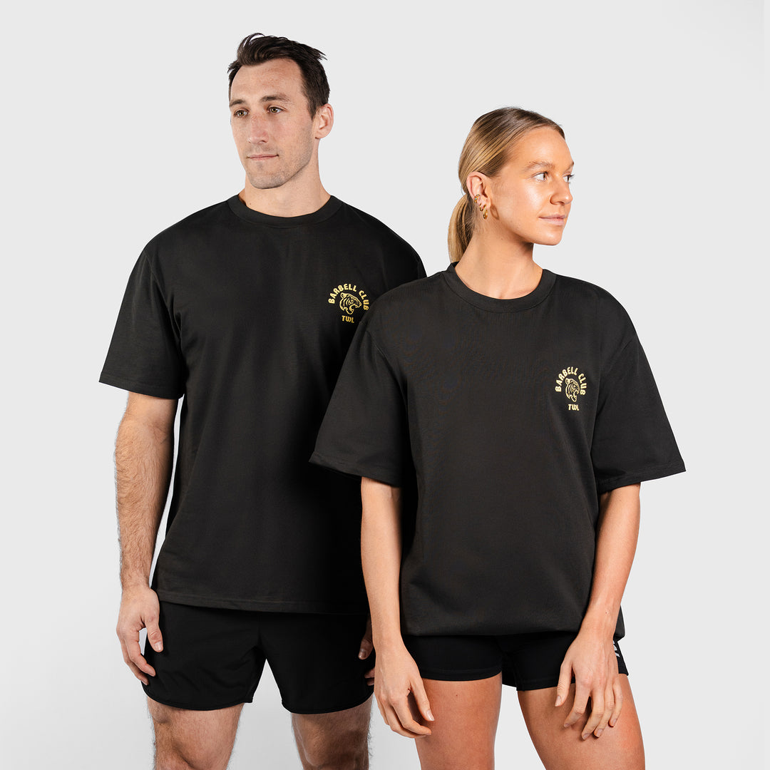 TWL - LIFESTYLE OVERSIZED T-SHIRT - BARBELL CLUB - TIGER/FADED BLACK/LEMON