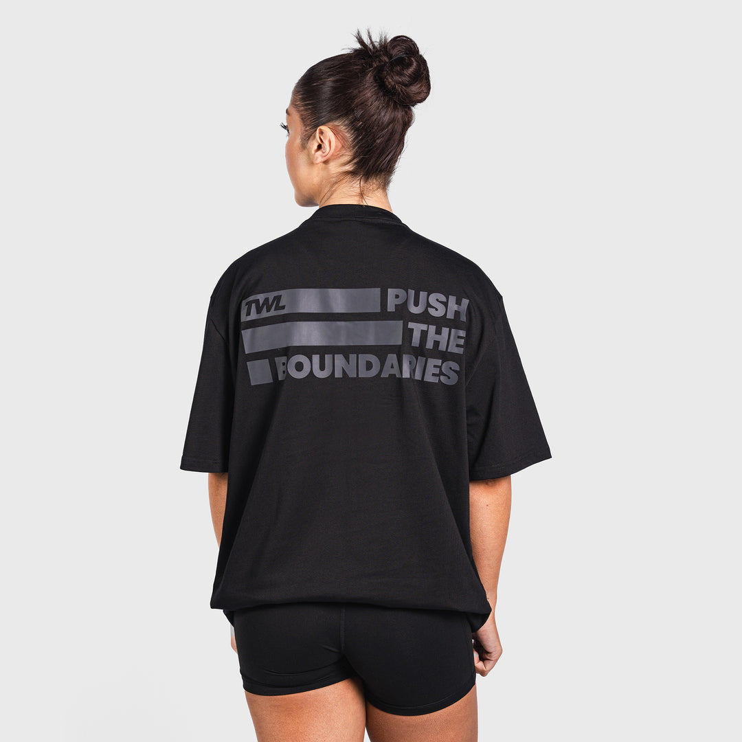 TWL - LIFESTYLE OVERSIZED T-SHIRT - PUSH THE BOUNDARIES - BLACK/BLACK