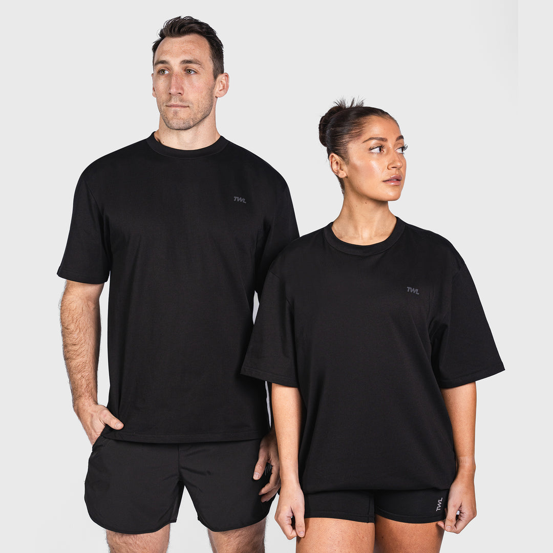 TWL - LIFESTYLE OVERSIZED T-SHIRT - PUSH THE BOUNDARIES - BLACK/BLACK