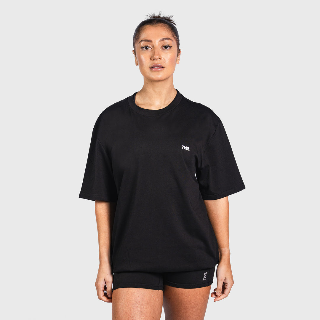 TWL - LIFESTYLE OVERSIZED T-SHIRT - PUSH THE BOUNDARIES - BLACK/WHITE