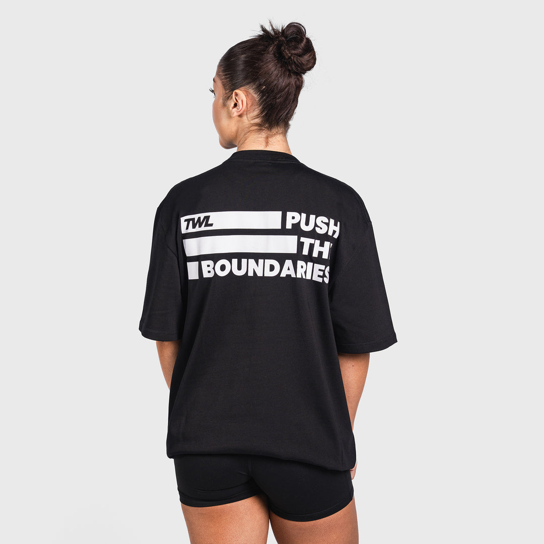 TWL - LIFESTYLE OVERSIZED T-SHIRT - PUSH THE BOUNDARIES - BLACK/WHITE