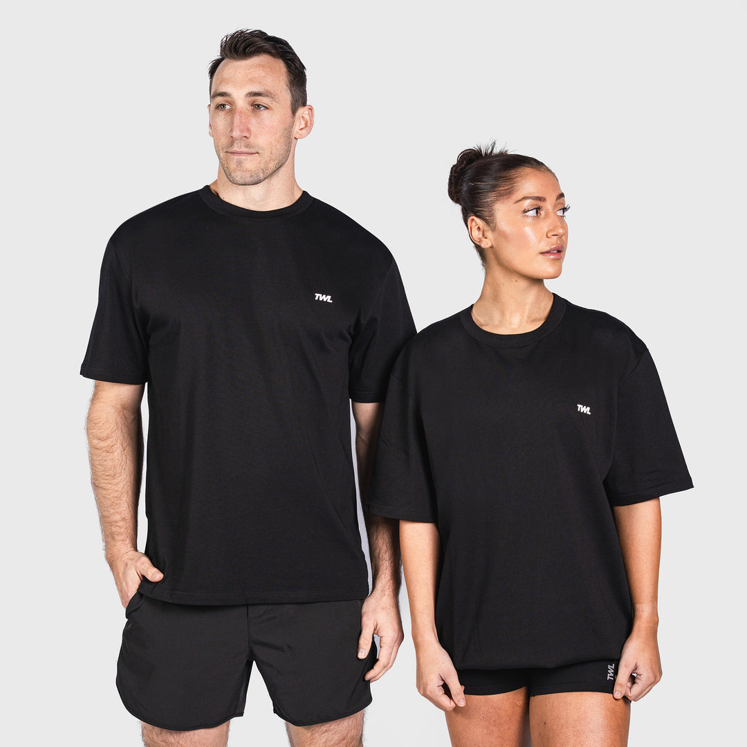 TWL - LIFESTYLE OVERSIZED T-SHIRT - PUSH THE BOUNDARIES - BLACK/WHITE