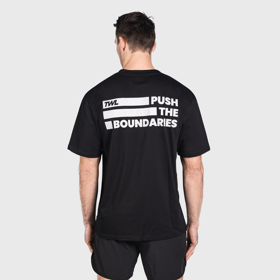 TWL - LIFESTYLE OVERSIZED T-SHIRT - PUSH THE BOUNDARIES - BLACK/WHITE