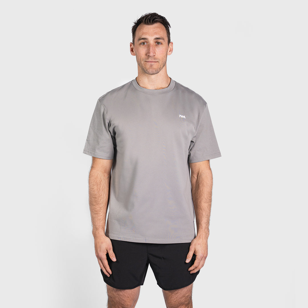 TWL - LIFESTYLE OVERSIZED T-SHIRT - PUSH THE BOUNDARIES - GREY/WHITE