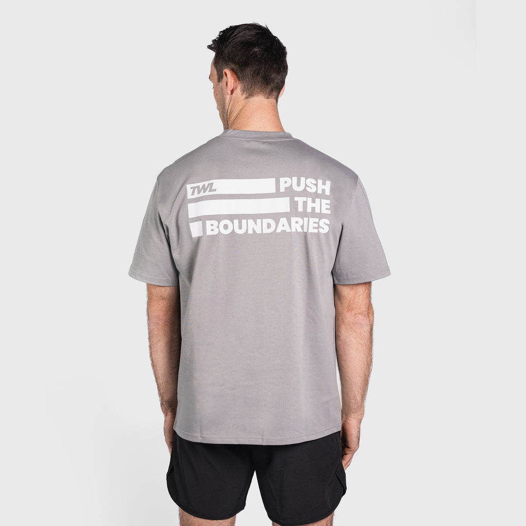 TWL - LIFESTYLE OVERSIZED T-SHIRT - PUSH THE BOUNDARIES - GREY/WHITE