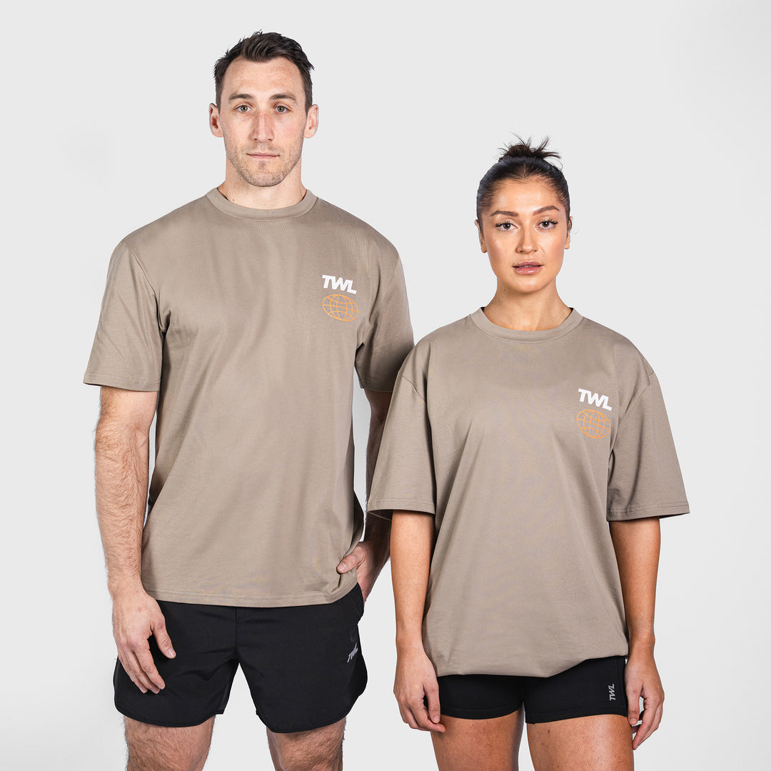 TWL -  LIFESTYLE OVERSIZED T-SHIRT - Y2K - PURSUIT/GREY BROWN