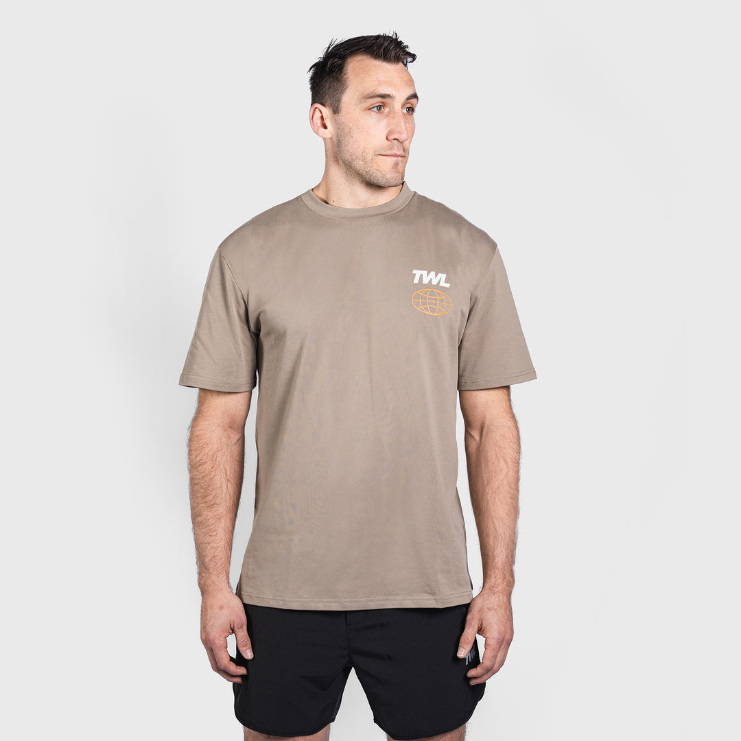 TWL -  LIFESTYLE OVERSIZED T-SHIRT - Y2K - PURSUIT/GREY BROWN