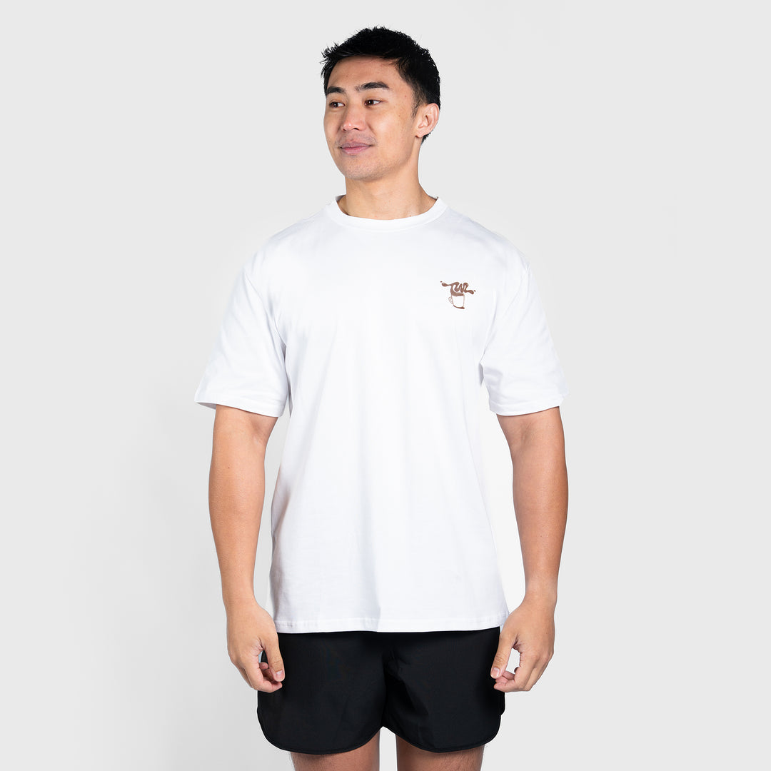 TWL - LIFESTYLE OVERSIZED T-SHIRT - COFFEE CLUB - WHITE