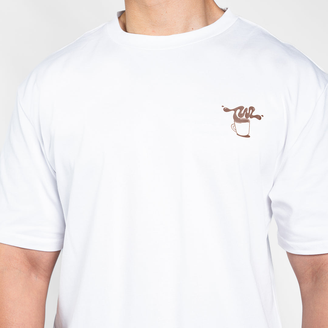 TWL - LIFESTYLE OVERSIZED T-SHIRT - COFFEE CLUB - WHITE