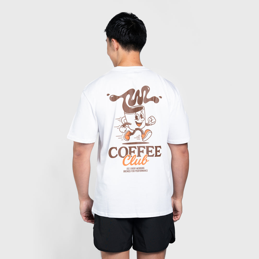 TWL - LIFESTYLE OVERSIZED T-SHIRT - COFFEE CLUB - WHITE