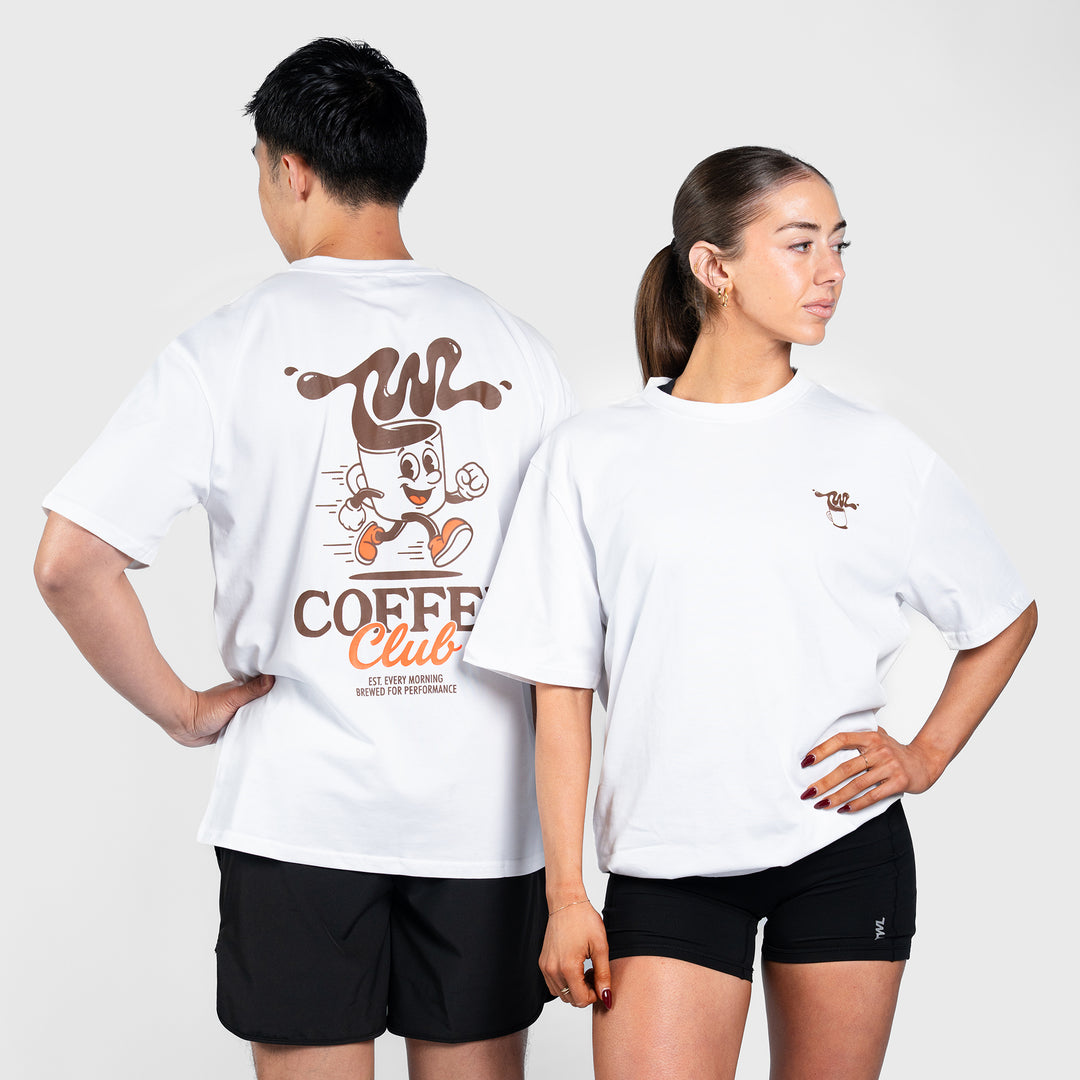 TWL - LIFESTYLE OVERSIZED T-SHIRT - COFFEE CLUB - WHITE