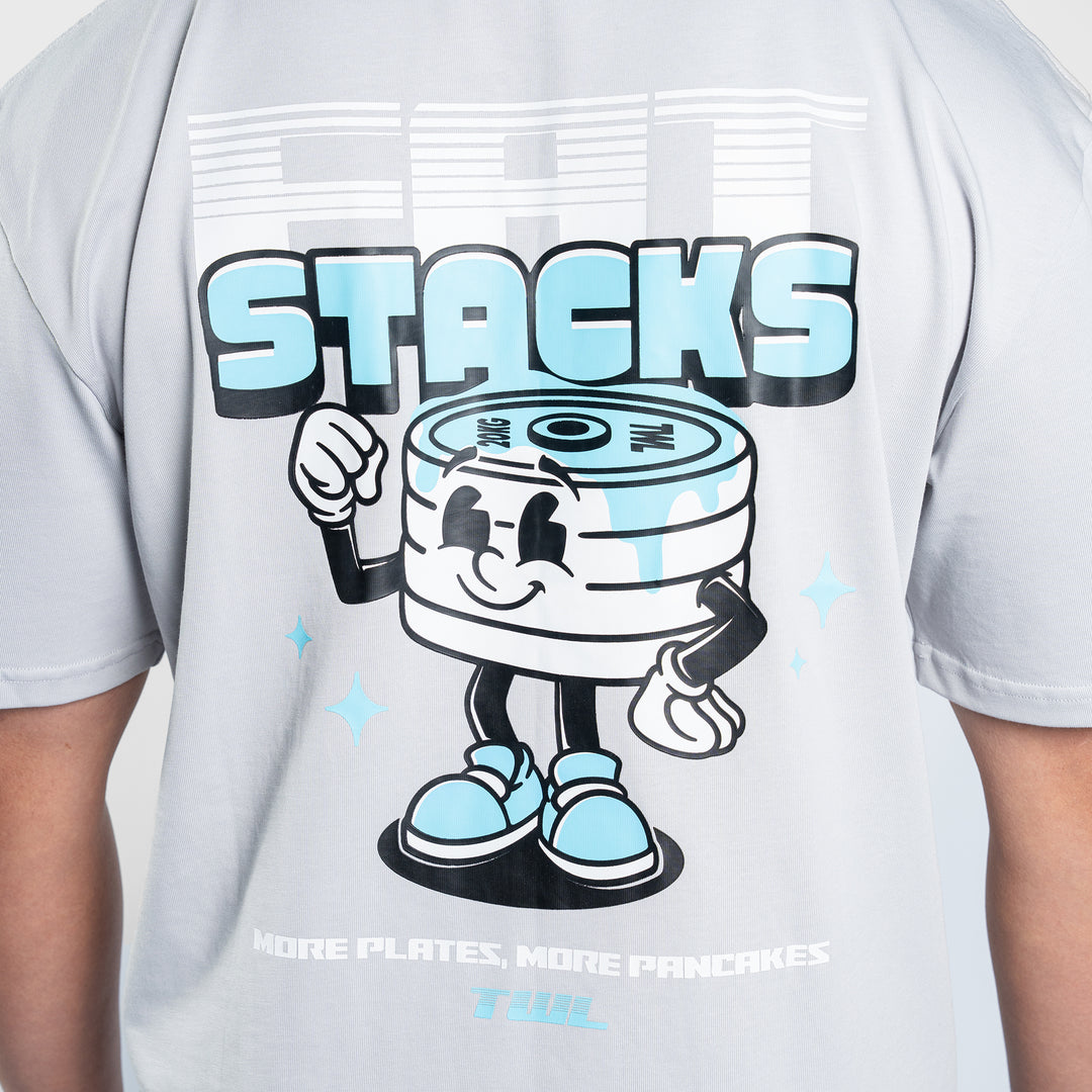 TWL - LIFESTYLE OVERSIZED T-SHIRT - FAT STACKS - LIGHT GREY