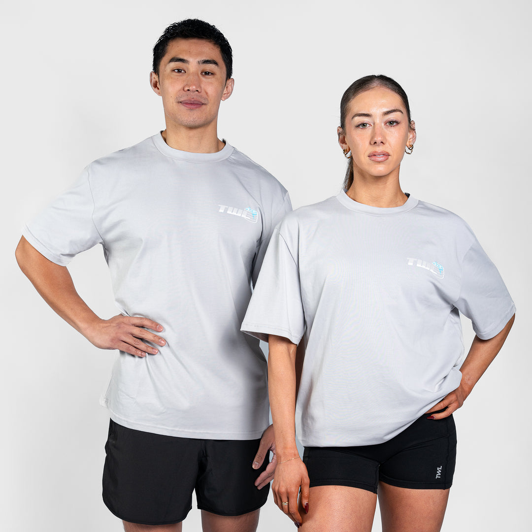 TWL - LIFESTYLE OVERSIZED T-SHIRT - FAT STACKS - LIGHT GREY